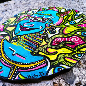 Peinture sur rondin